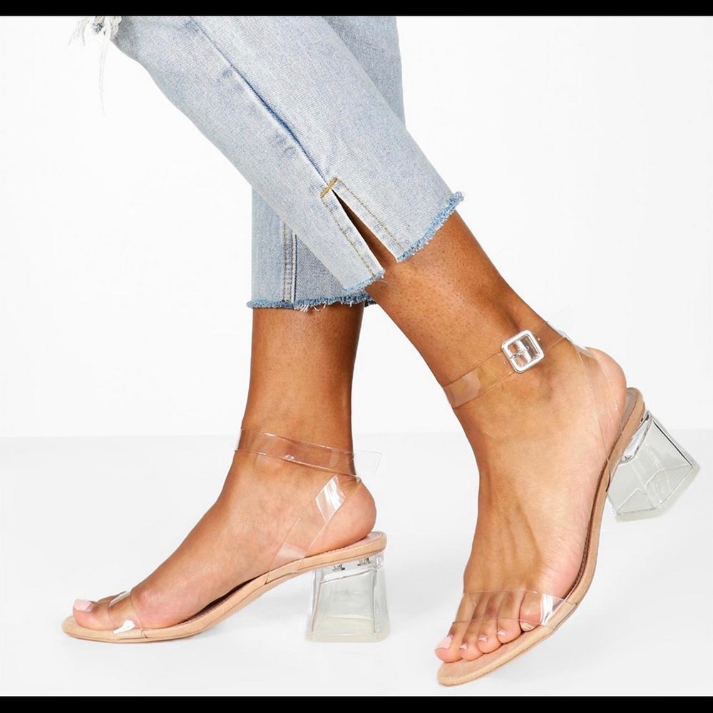 BOOHOO Low Clear Barely There Sandal SIZE 9 US womens *BRAND NEW*